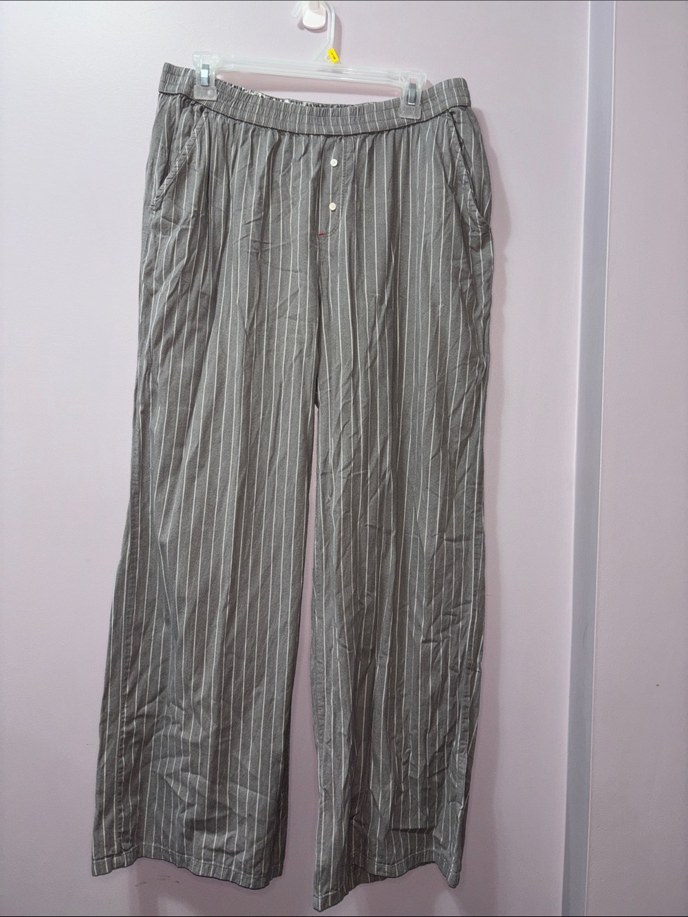 Aerie Off-Duty Flannel Trouser PJ Dark Heather Grey Large - Picture 3 of 8